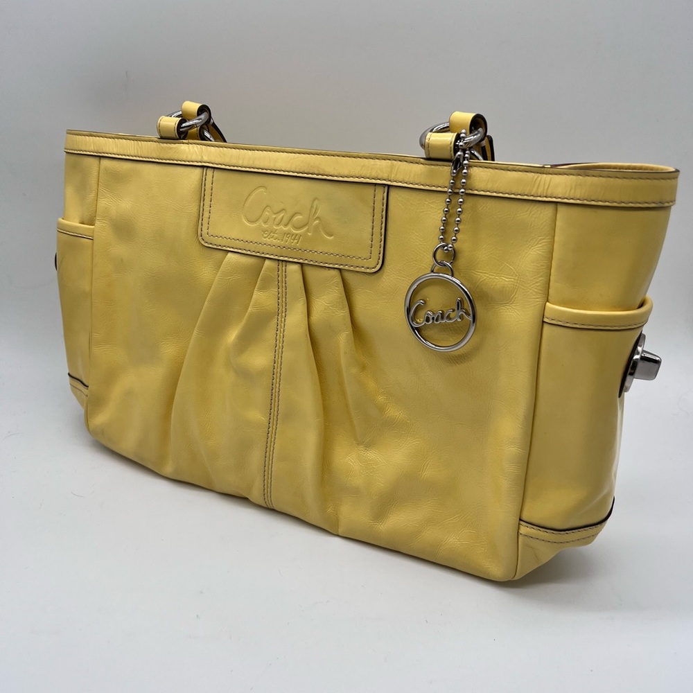 Coach Yellow Patent Leather Tote Purse
